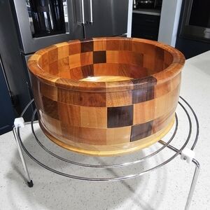 Wood Serving Bowl Hand Crafted Skilled Artisans See Description READ